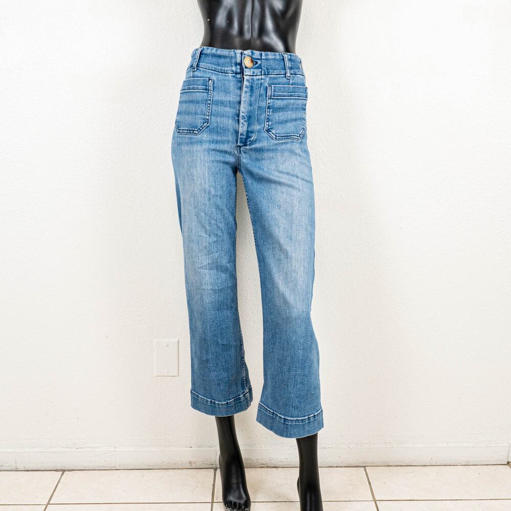 Maeve for Anthropologie The Colette High-Rise Wide Leg Cropped Jeans 27 - Picture 2 of 10